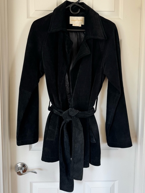 margaret godfrey Jackets & Blazers - Vintage 90s Margaret Godfrey Black Leather Belted Jacket M